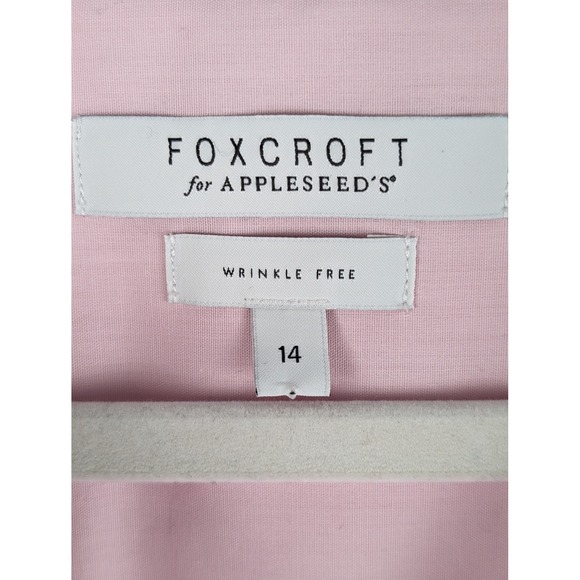 Foxcroft‎ Appleseeds Womens Pink Short Sleeve Button Shirt Wrinkle Free L 14 - Picture 4 of 9